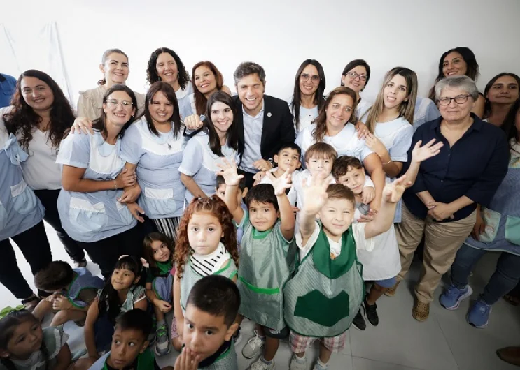 Moreno: Fernández y Kicillof inauguraron un nuevo jardín de infantes en La Reja